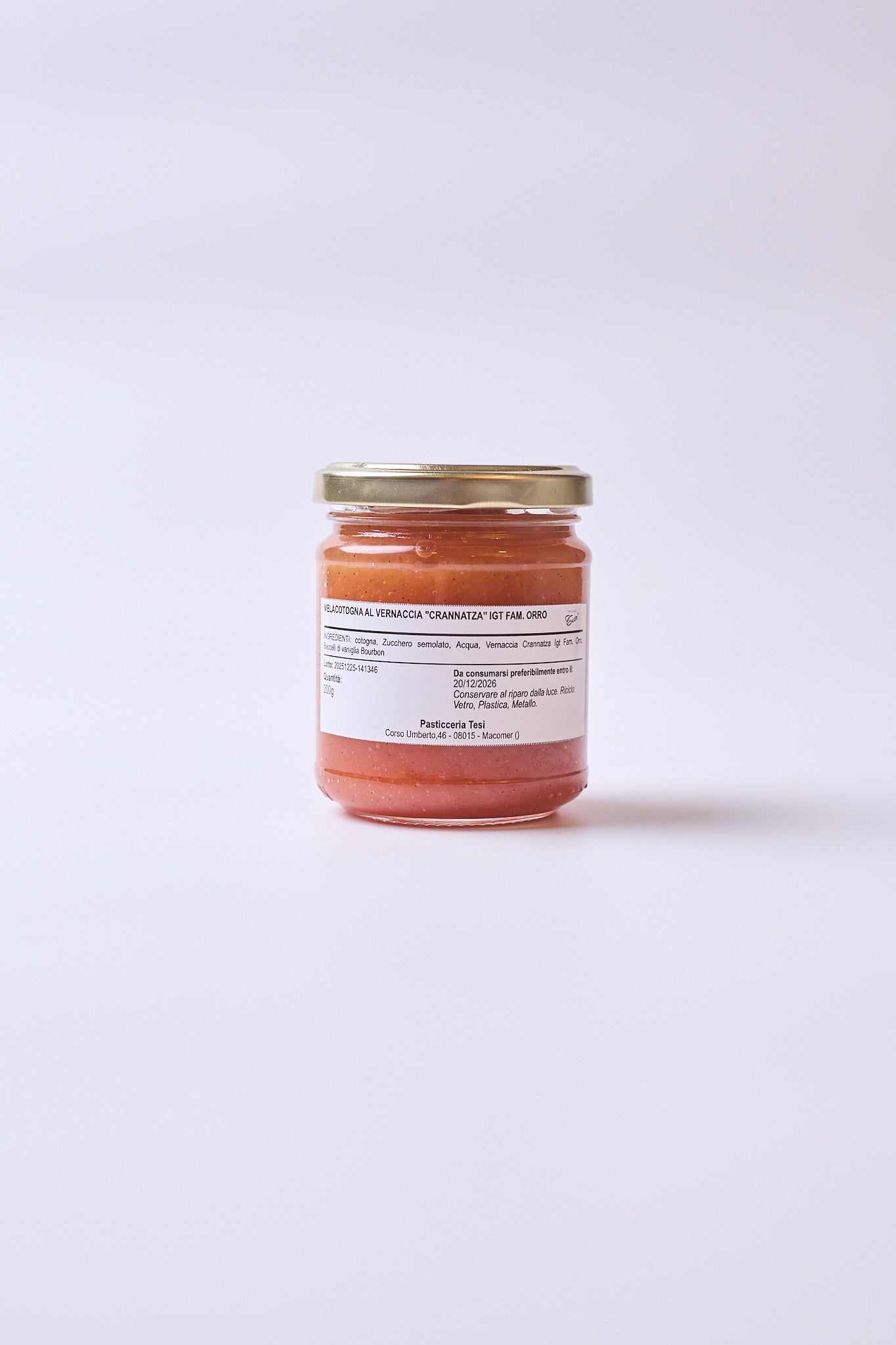 confettura di melacotogna alla vernaccia "crannatza" i.g.t. famiglia orro